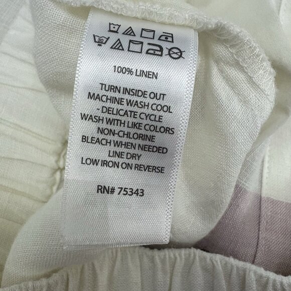 Rachel‎ Zoe Size XL 100% Linen Pastel Striped Button Front Midi Wrap Skirt - Picture 9 of 9